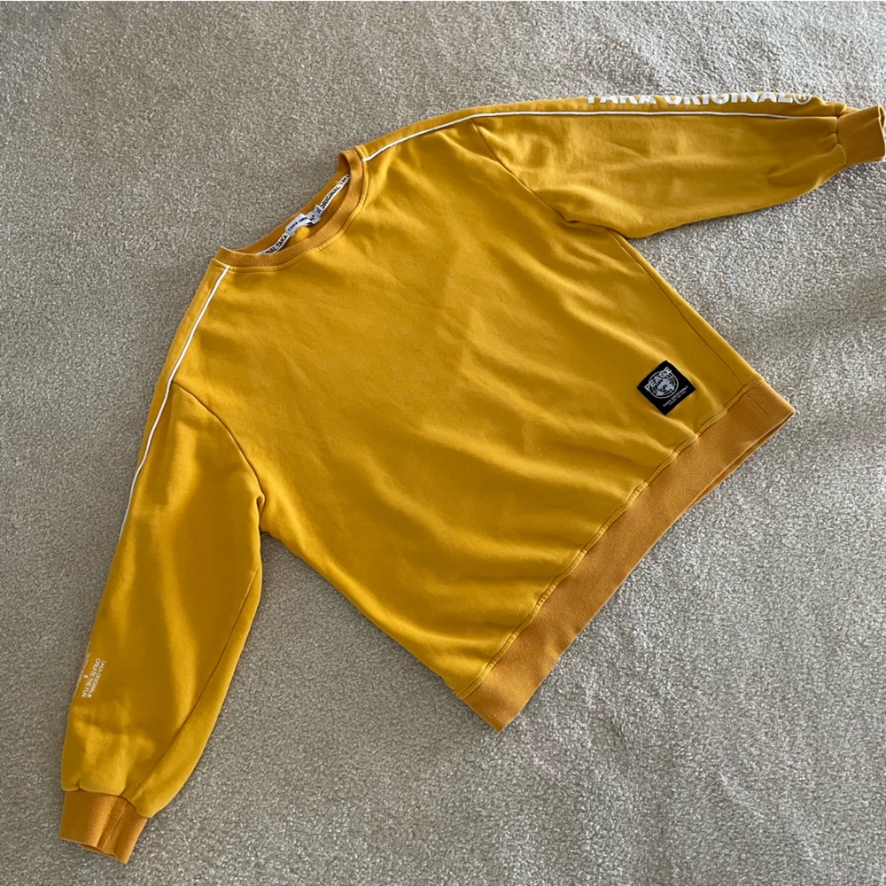 TAKA Original Men's Sweatshirt XL Mustard Yellow Boxy Oversized Streetwear - Picture 5 of 10
